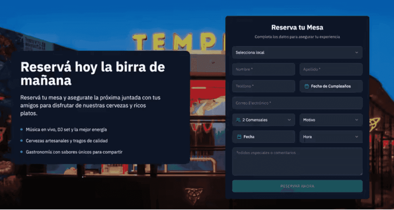 Plataforma de reservas sin comisión